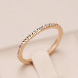 New Arrival 14K Rolled Rose Gold Single Row Micro-wax Inlay AAA Zircon Diamonds Rings - Party Trendy Fine Jewellery