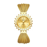 Elegant Temperament Fashion Rhinestone decorated dial Mesh wristband design Women's Quartz Watches