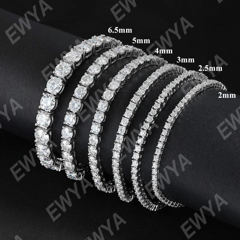 Sparkling 0.1ct 3mm D VVS1 Moissanite Diamonds Bracelet with GRA -  Sterling Silver Wedding Party Fine Jewellery - The Jewellery Supermarket