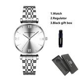 Luxury Fashion Elegant Rose Gold Tone Stainless Steel Women Watch Quartz Simple Round Dial Waterproof Wristwatches