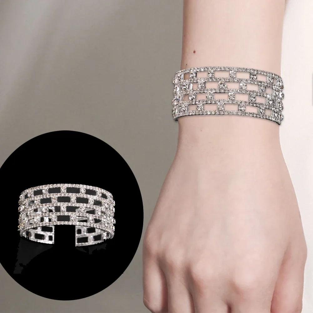 Trending Rhinestone Fashion Crystal Bangle Bracelets for Women - Elegant Hand Jewellery Bracelets
