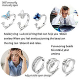 New Anti Anxiety North Star Crystal Adjustable Fidget Spinner Rings For Women - Ideal Fashion Party Daily Use Gifts - The Jewellery Supermarket