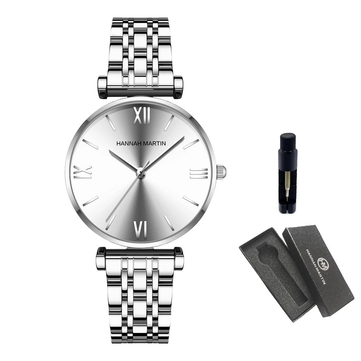 Top Brand Luxury Elegant Quartz Ladies Watches Fashion Business Stainless Steel Zircon Diamonds Dial Wristwatches