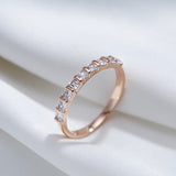 Popular Simple Square 14K Rolled Rose Gold AAA Zircon Crsytals Fashion Party Daily Rings - Fine Jewellery