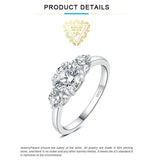 3 Stone D Colour 1.4ct Moissanite Diamonds Sterling Silver Wedding Engagement Rings for Women 18KGP Fine Jewellery