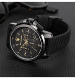 Maserati Luxury Watch Men's Sports Racing Success Series Fashion Multifunction Waterproof Silicone Strap Quartz Watch