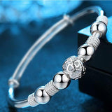 Fashion 925 Sterling Silver Lucky Beads charm Bangles For Women - Charm Bracelets Luxury Designer Jewellery - The Jewellery Supermarket