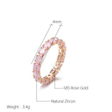 New Round Cut AAA Emerald Zircon Ring for Women Luxury 14K Rolled Rose Gold Promise Ring - Fine Jewellery