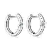 New Design 14KGP Moissanite Diamonds Hoop Earrings 2.0mm VVS1 Fine Jewellery - Silver Earrings for Women Men - The Jewellery Supermarket