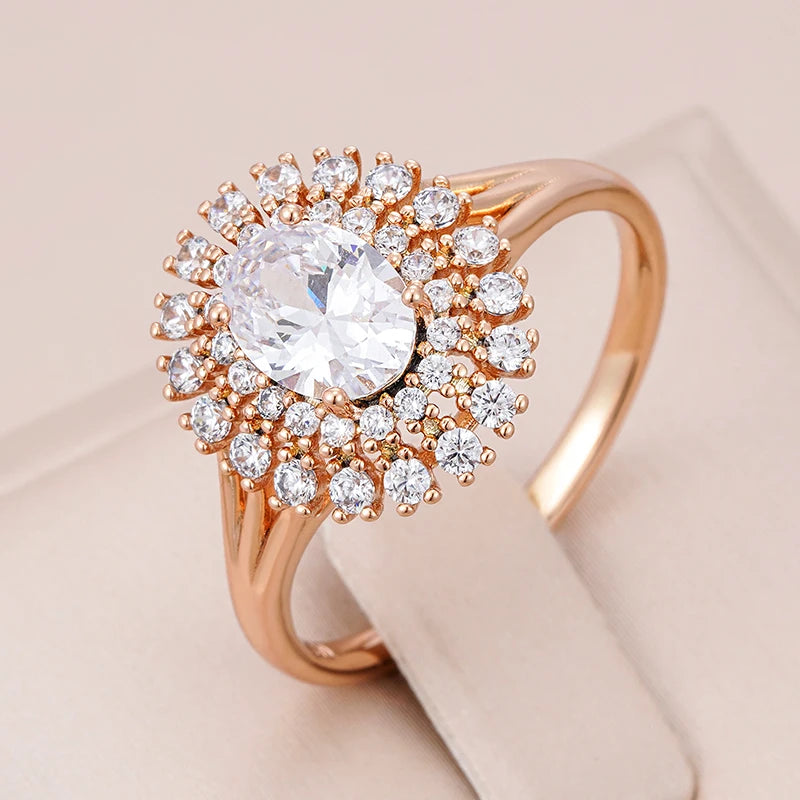 Amazing High Quality Fine Jewellery Rolled 14K Rose Gold Bold Big Micro wax inlay AAA Zircon Diamonds Ring