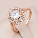 Amazing High Quality Fine Jewellery Rolled 14K Rose Gold Bold Big Micro wax inlay AAA Zircon Diamonds Ring
