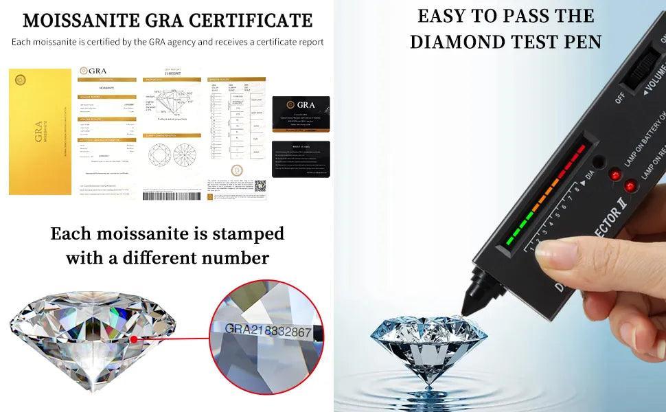 18K White Gold VVS1 Clarity Round 0.1-2ct D Colour Moissanite Diamonds Earrings Silver Screw Back Earrings - The Jewellery Supermarket