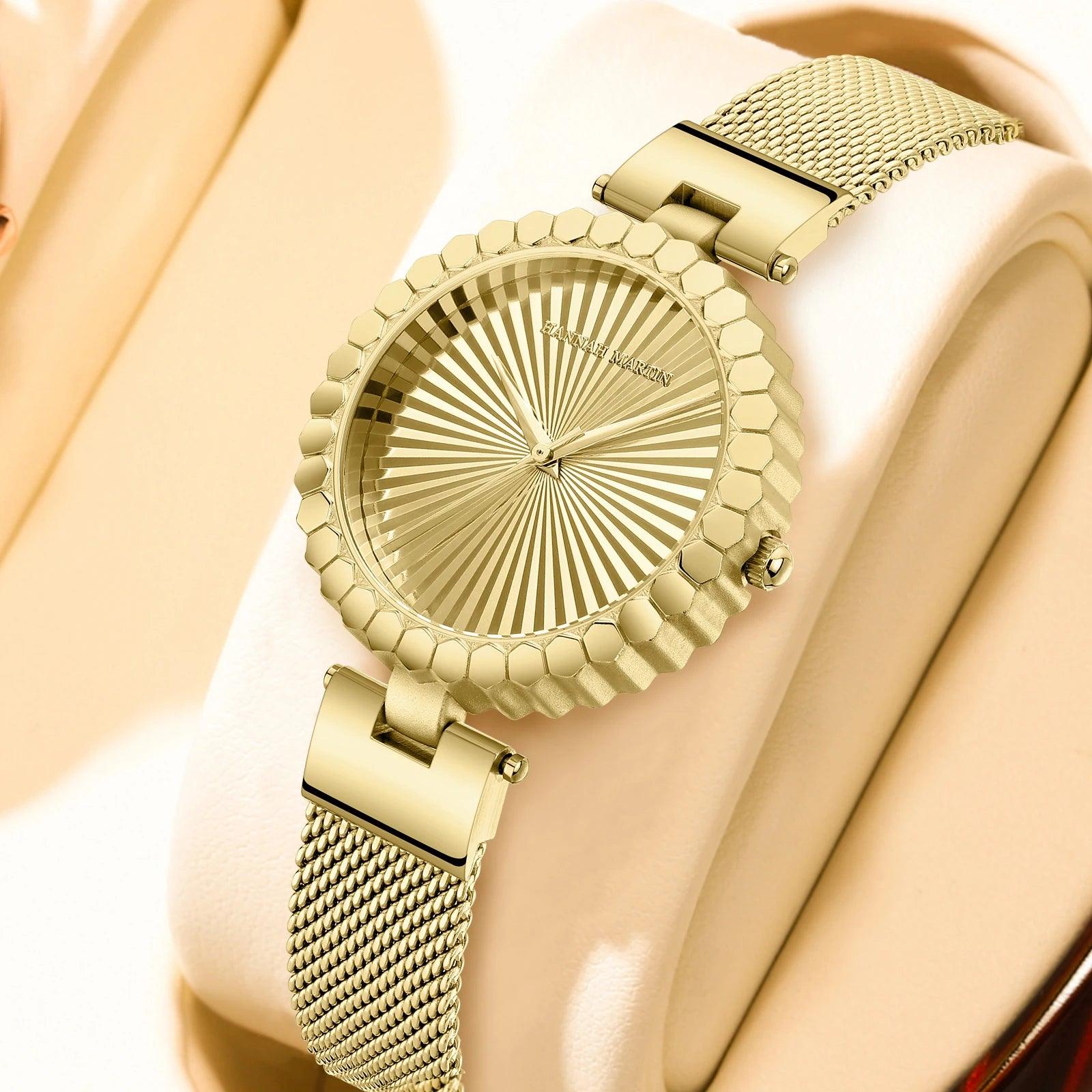 Luxury Dial Quartz Movement Stainless Steel Mesh Strap Fashion New Womens Watch Elegant Original Women Watches