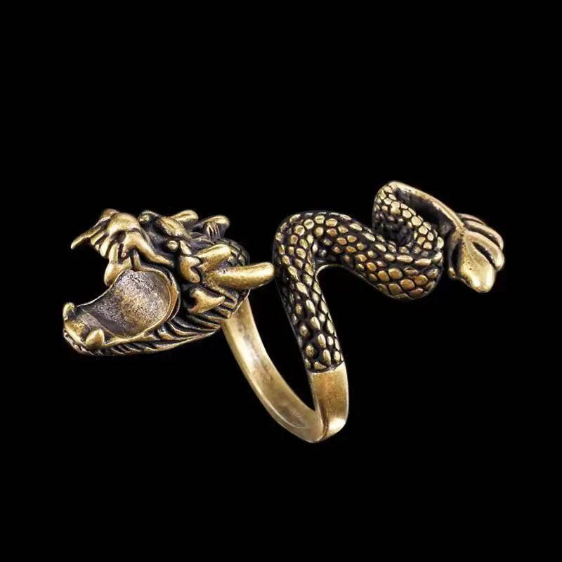 Gothic Punk Dragon Retro Viking Animal Adjustable Finger Rings for Women and Girls - Personality Magical Jewellery Gifts - The Jewellery Supermarket