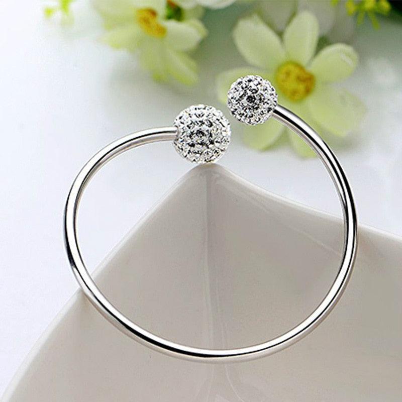 Fashion 925 Sterling Silver Lucky Beads charm Bangles For Women - Charm Bracelets Luxury Designer Jewellery - The Jewellery Supermarket