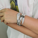 Punk Snake Cuff Bracelet Rhinestone Animal Alloy Bangles for Women - Statement Fashion Jewellery Big Bracelets