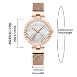 Luxury Brand Elegant Gold Tone Geometric Dial Women's Quartz Movement Watches Stainless Steel Mesh Belt Watches