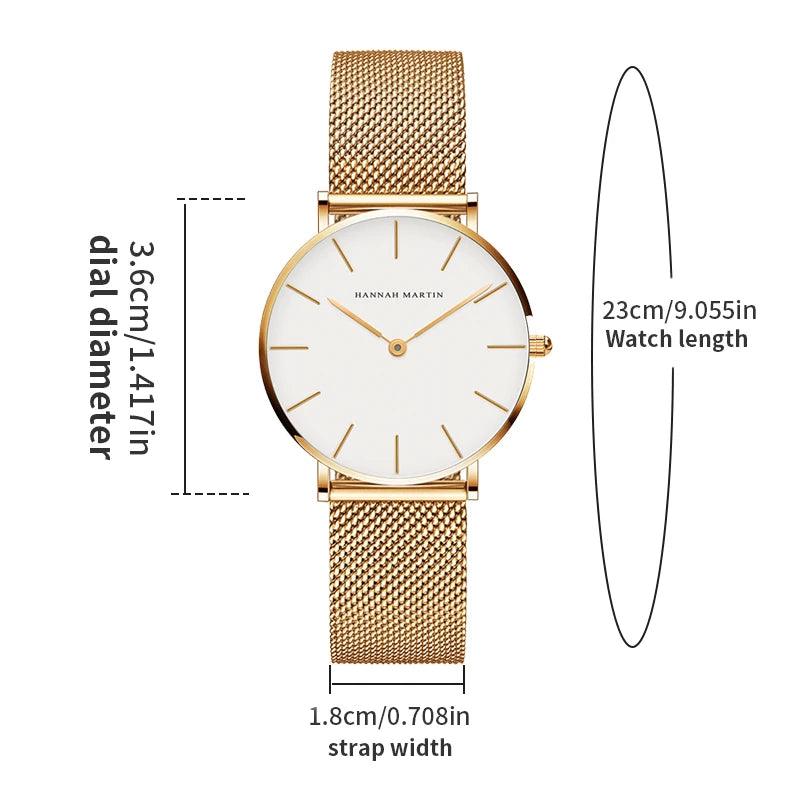New Arrival Simple Elegant Rose Gold Women Bracelet Watches Set Quartz Movement Stainless Steel Mesh Watches
