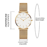 New Arrival Simple Elegant Rose Gold Women Bracelet Watches Set Quartz Movement Stainless Steel Mesh Watches