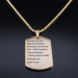 Christian Jesus Cross Necklace - Stainless Steel Fear Not for I Am with You Bible Verse Encourage Jewellery - The Jewellery Supermarket