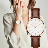 New Arrival Minimalist Style Ultra Thin Dial Elegant Ladies Watch Leather Strap Women's Dress Wristwatches