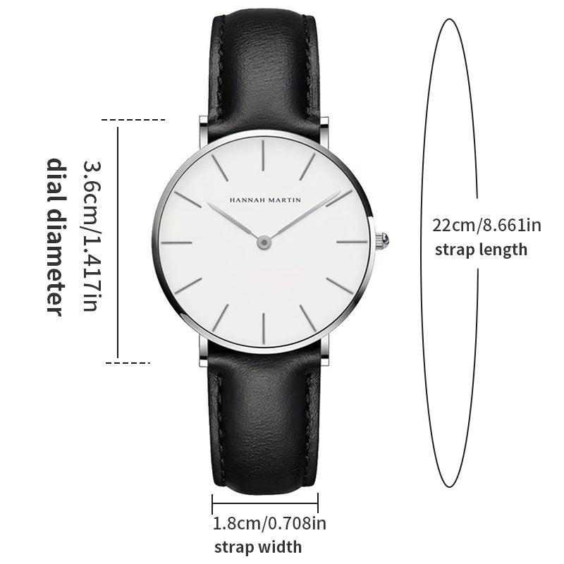 New Arrival Minimalist Style Ultra Thin Dial Elegant Ladies Watch Leather Strap Women's Dress Wristwatches