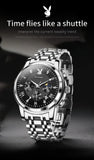 PLAYBOY Fashion Luxury Multifunction Original Waterproof Stainless Steel High Quality Quartz Watch for Men