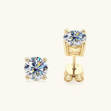 18KGP 6.5mm 3.0cttw D Colour Moissanite Diamonds Fine Jewellery Set - Silver Stud Earrings Necklace for Special Occasions - The Jewellery Supermarket