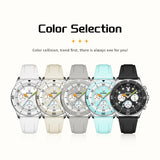 Stunning Top Brand Fashion Trend Elegant Original Silicone Strap Waterproof  Multifunction Quartz Wrist Watches