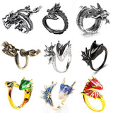 Gothic Punk Dragon Retro Viking Animal Adjustable Finger Rings for Women and Girls - Personality Magical Jewellery Gifts - The Jewellery Supermarket