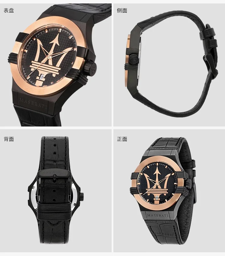Maserati Fashion Multifunctional Big Trident Europe and United States Watch Luxury Authentic Waterproof Wristwatch
