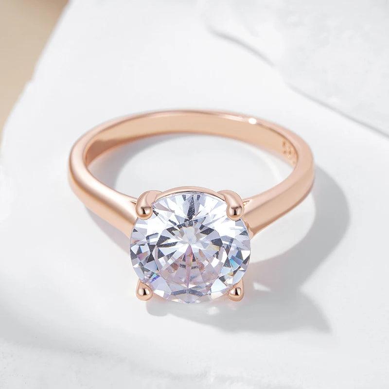 Luxury New Shiny Big AAA Zircon Crystal Rings For Women - Fashion 14K Filled Rose Gold Daily Fine Jewellery