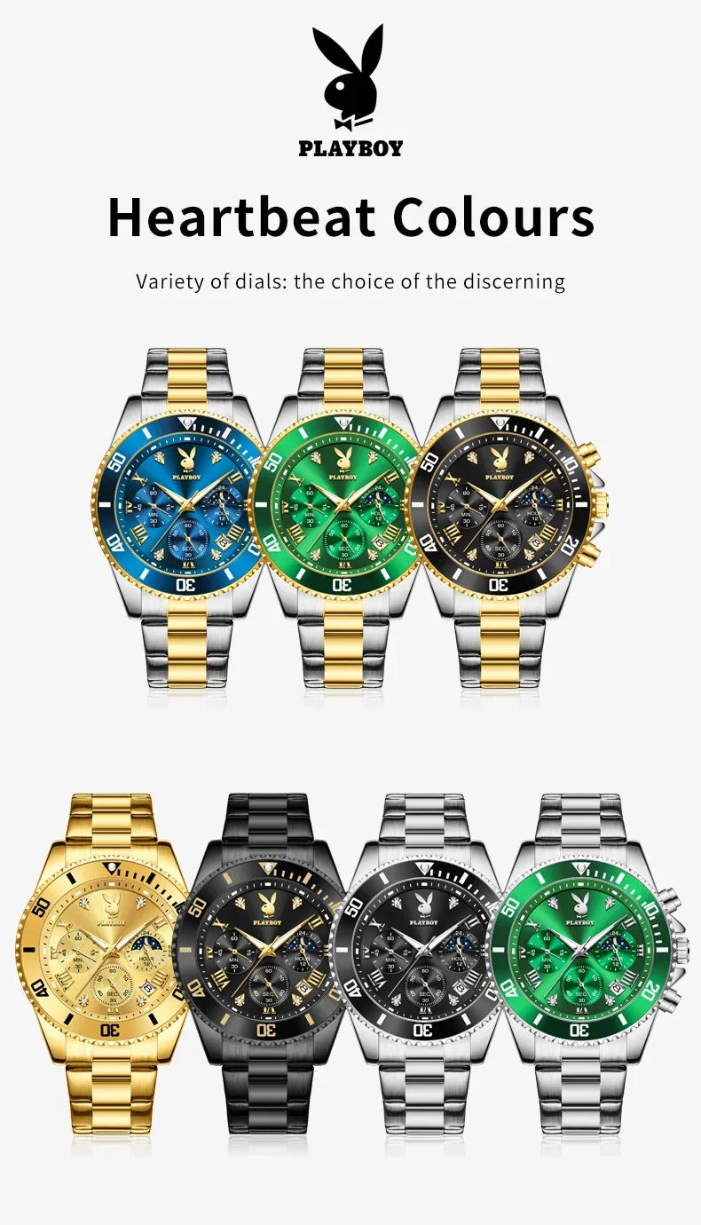 PLAYBOY High Quality Multifunction Best Selling Original Luxury Waterproof Fashion Business Quartz Wrist Watches