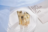 New Luxury Gold Silver Colour Snake Shaped Quartz Watches For Women - Elegant Fashionable Bracelet Wristwatches