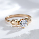 Simple Punk Skull Filled 14K Rose Gold AAA Zircon Diamond Ring for Women - Party Trend Daily Jewellery