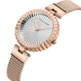 Luxury Brand Elegant Gold Tone Geometric Dial Women's Quartz Movement Watches Stainless Steel Mesh Belt Watches
