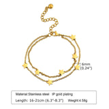 Elegant  Gold Colour Stainless Steel Chain Bracelets for Women, Dainty Stars Charm Link Adjustable Jewellery - The Jewellery Supermarket