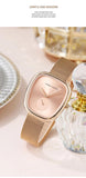 Fashionable Minimalist Style Elegant Ladie's Quartz Wristwatch Wine Barrel Rose Gold or Black Oval Women's Watches