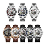 PLAYBOY Brand Skeleton Multifunction Automatic Mechanical Original Stainless Steel Fashion Luxury Watches for Men