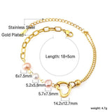 Fashion Star Heart Charm Layered Bracelets For Women -  Stainless Steel Paperclip Cuban Link Chain Jewellery - The Jewellery Supermarket