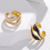 Trendy 316L Stainless Steel Personality Simple Metal Oil Drip Adjustable Rings For Women - Ideal Gifts