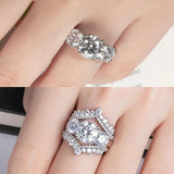 Fabulous 5cttw D Colour VVS1 Moissanite Diamonds Luxury Three Stone Engagement Wedding Rings 925 Silver Jewellery