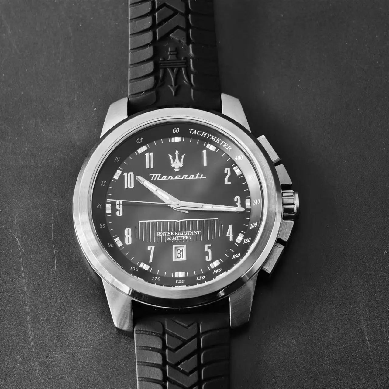 New Maserati Watch Men's Dial Simple Quartz Classic Business Blue Leather Strap Three-eye Timing waterproof  Watch