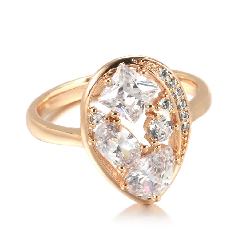 Fashion Unique Filled 14K Rose Gold AAA Zircon Diamonds Daily Fine Jewellery Gifts for Women