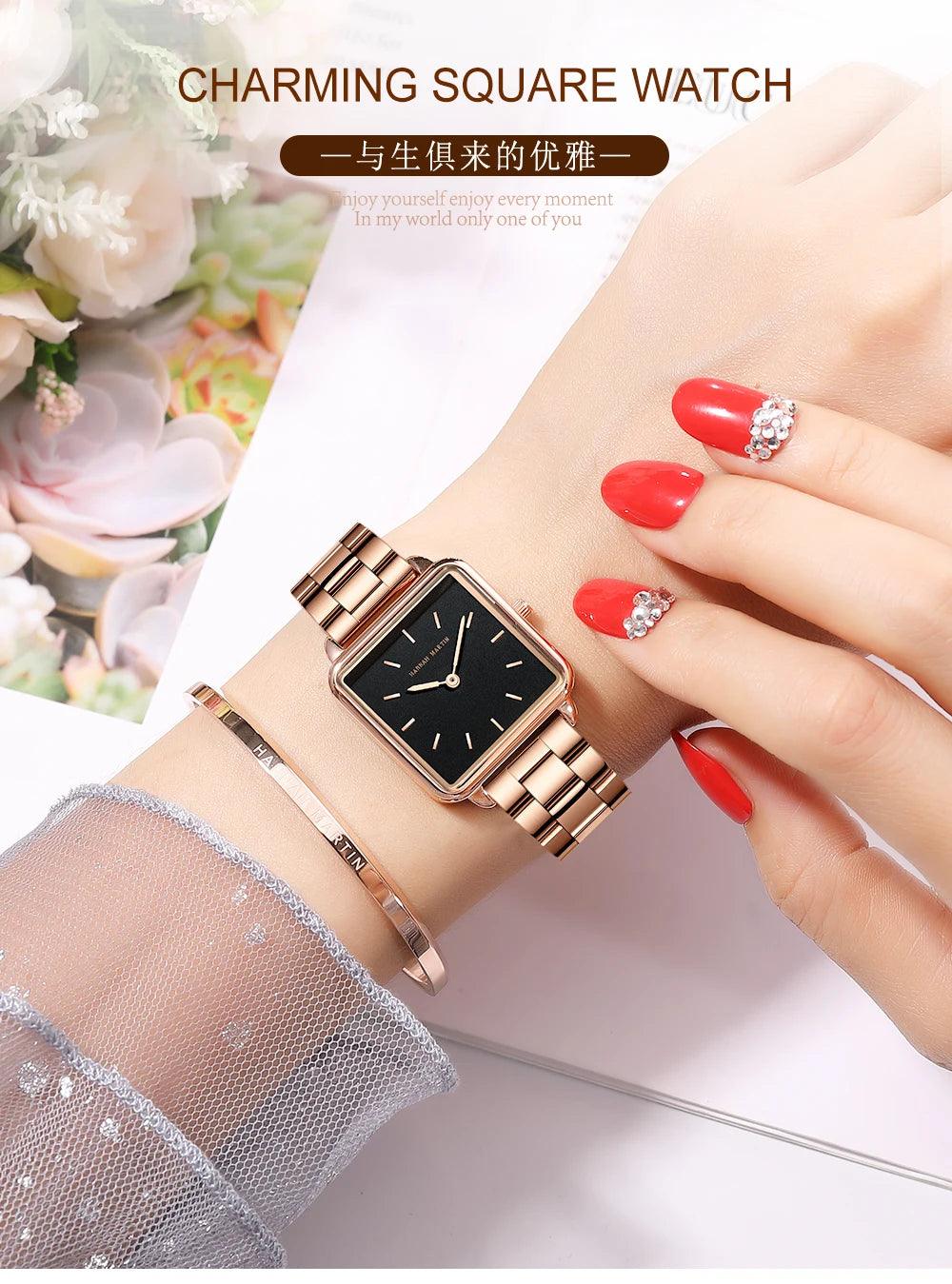 Simple Design Top Brand Stainless Steel Strap Quartz Ladies Watch - 3ATM Waterproof Multifunctional Women's Watches