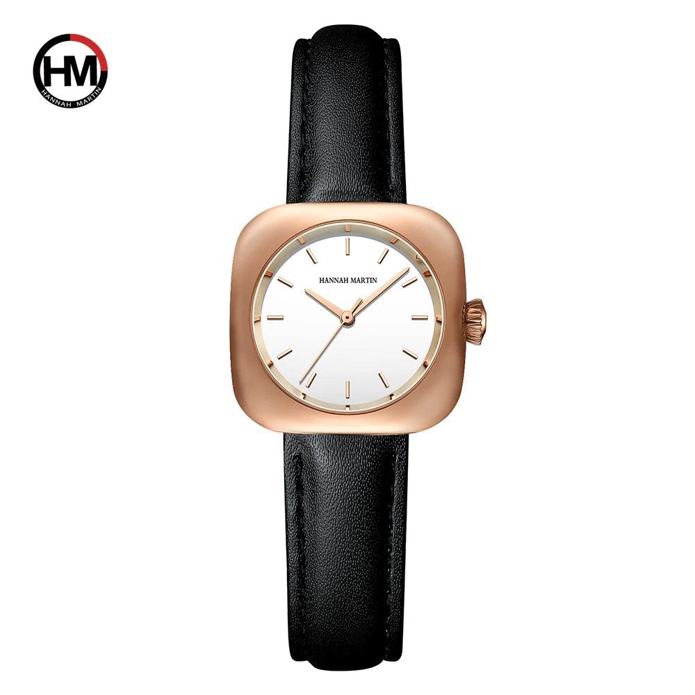 Elegant Minimalist Rose Gold Plated Elliptic Women's Watches,  Square Japanese Movement Casual Fashion Wristwatches