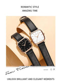 New Arrival Elegant Fashion Leather Square Rose Gold Tone Women Watches 24mm Mini Dial 3Bar Quartz Movement Watches