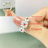 Outstanding 4ct 3 Stone Moissanite Diamonds Rings for Women 18KGP Wedding Engagement S925 Silver Bridal Jewellery