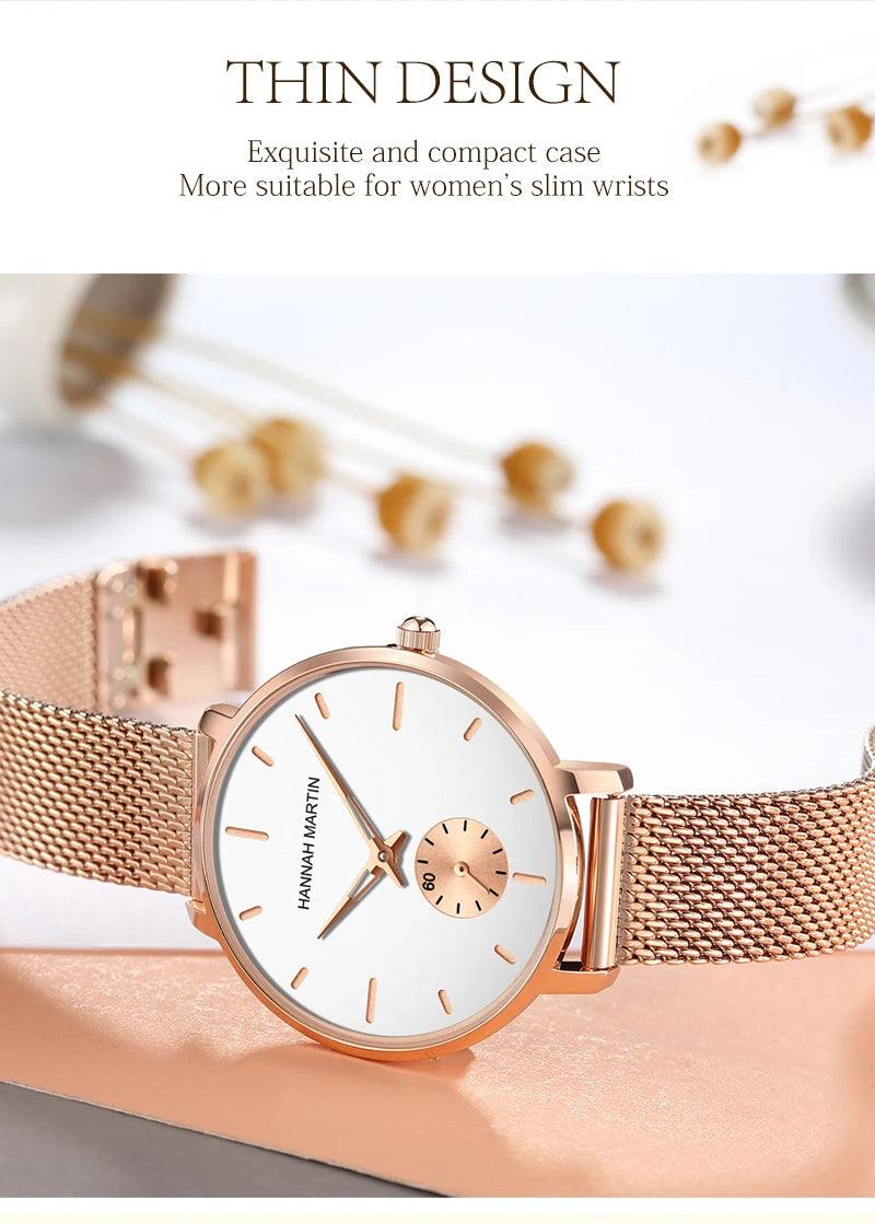 Fashionable Elegant Top Brand Women Watches Original Quartz Movement Stainless Steel Mesh Belt Women Dress Watches