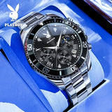 PLAYBOY Popular Original Stainless Steel Waterproof Quartz Multifunction Casual Fashion Trend Mens Watches